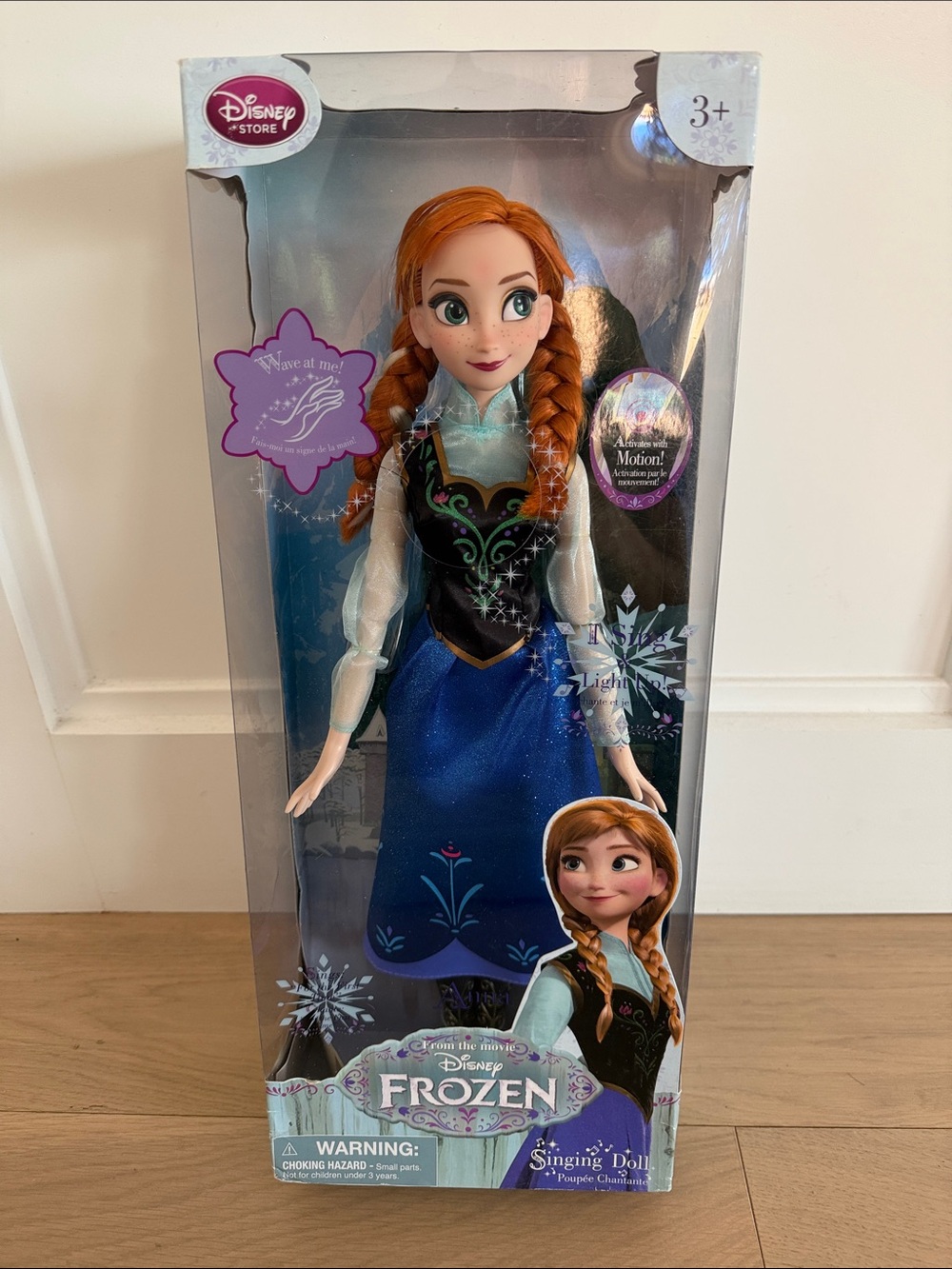 Disney Anna Singing Doll - Blue Dress with Black Bodice and Red Hair